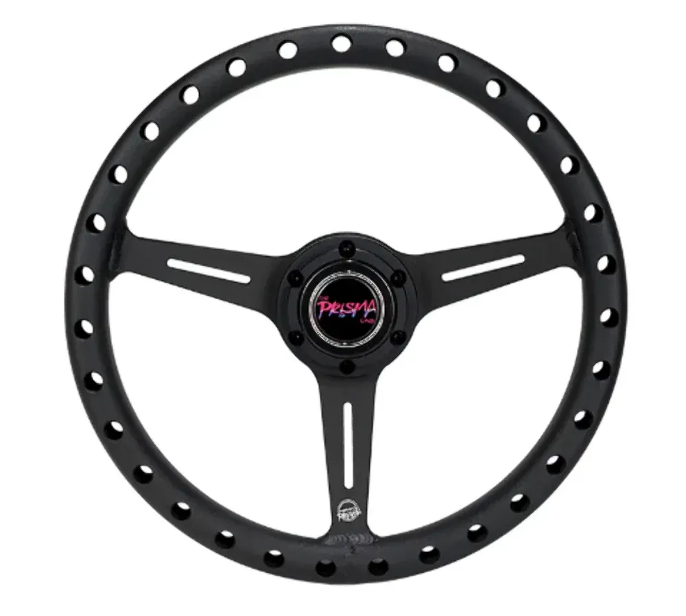 All Aluminum Steering Wheel 330mm - Extra Light- Ergonomic Grip- Anadized Black
