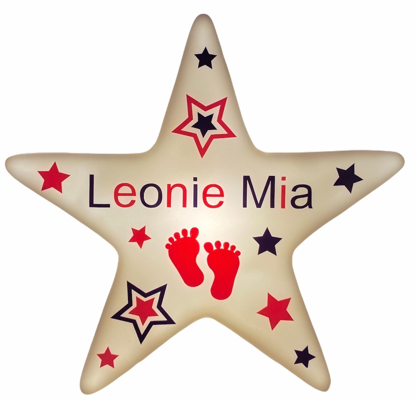 Nachtlicht mit Name, Sterne