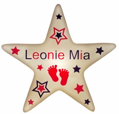 Nachtlicht mit Name, Sterne