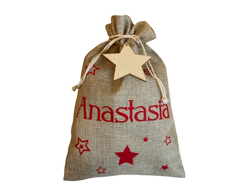 Jutebeutel mit Name, Weihnachten