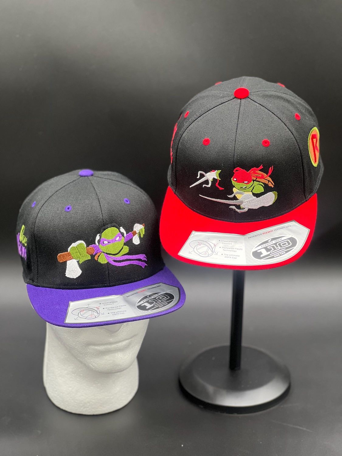 Raphael &amp; Donatello TMNT Hat | Teenage Mutant Ninja Turtles Cap | Custom Embroidered Snapback
