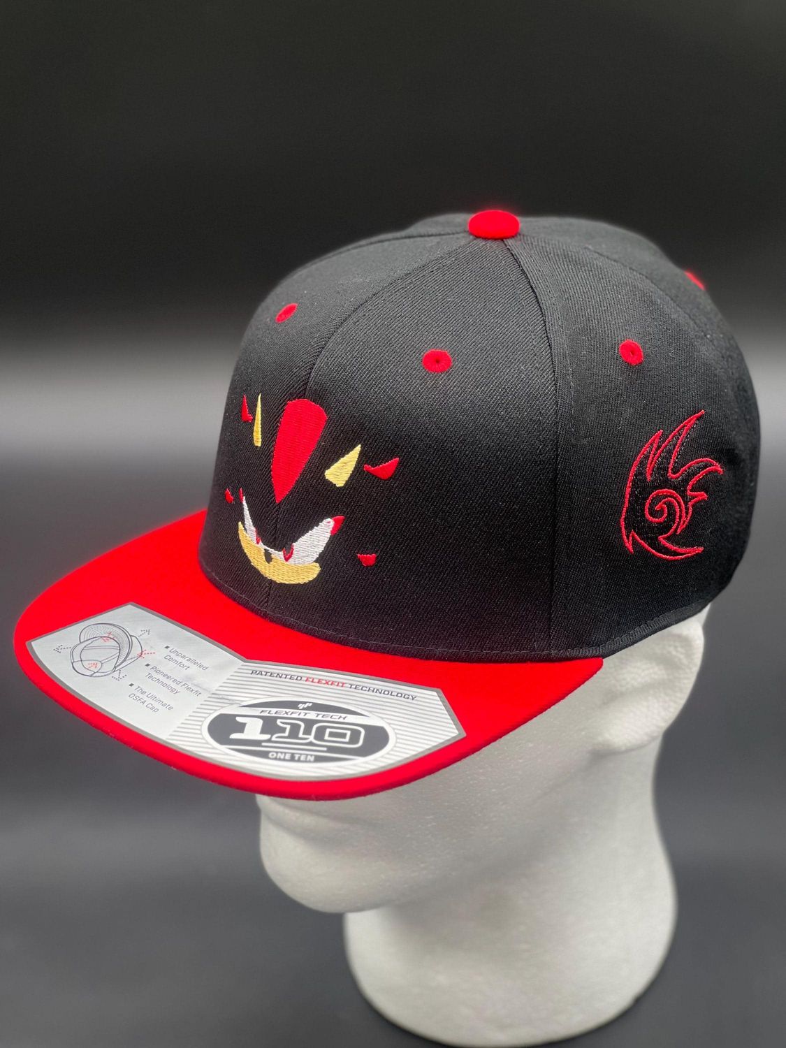Shadow the Hedgehog Embroidered Hat | Sonic Character Cap | Custom Adjustable Sega Snapback