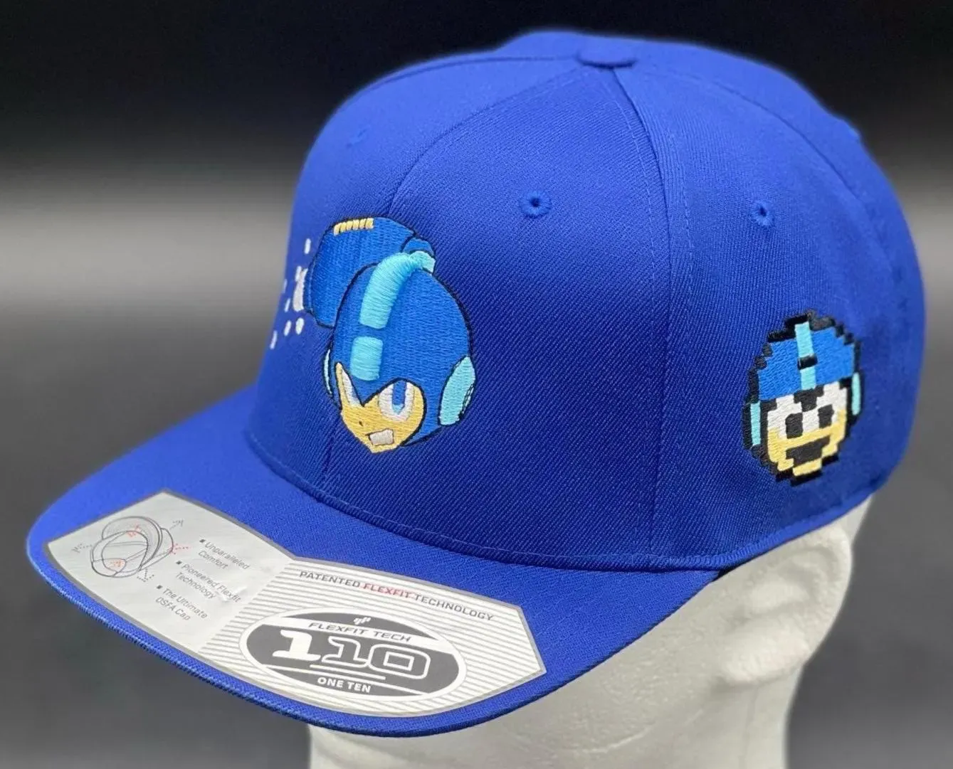 Mega Man Inspired Hat | Capcom Gaming Embroidered Cap | 90s 2000s Nostalgia Collectors Custom Adjustable Snapback