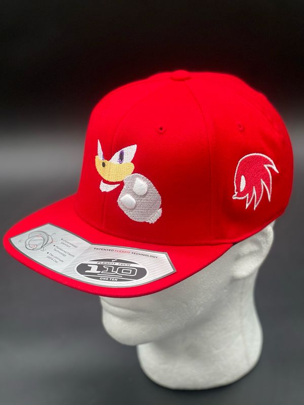 Knuckles Inspired | Custom Embroidered Snapback Hat | Retro Sega Streetwear | Collector Gift for Gamers | Flexfit 110 Cap