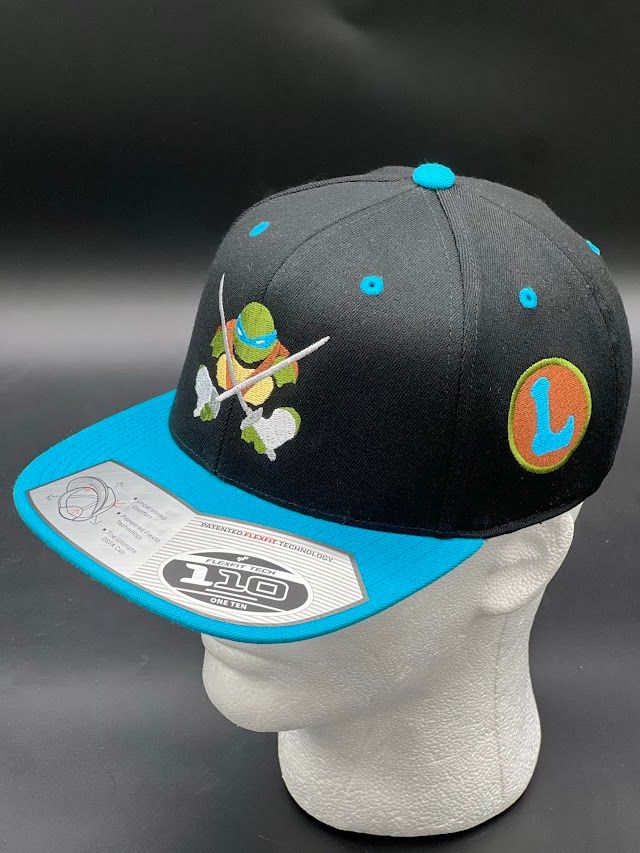Leonardo Inspired TMNT Hat | Embroidered Flexfit 110 Snapback | Vintage Custom 90s Fan Cap