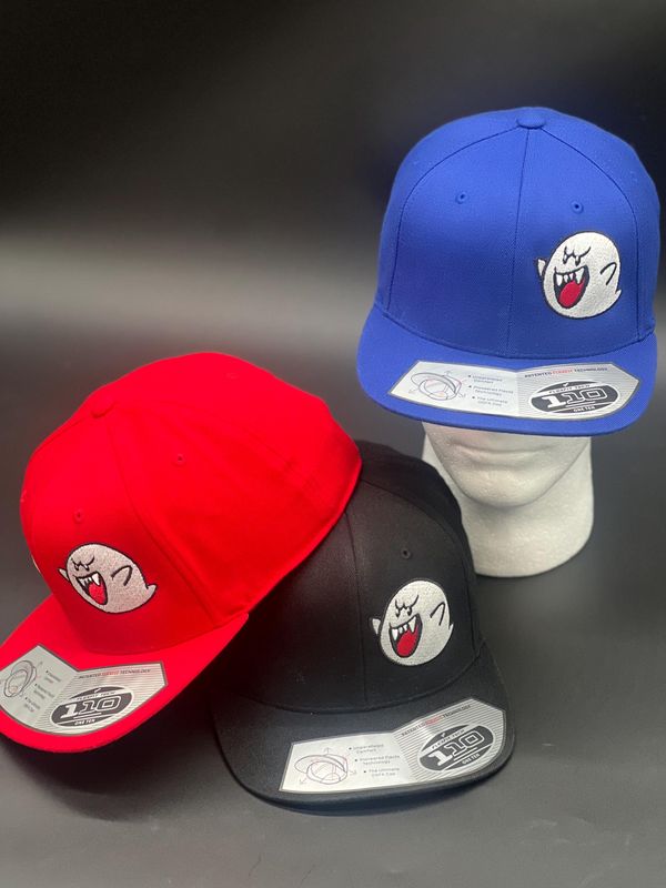 Super Mario Brothers Boo Hat | Haunted Ghost Inspired Cap | Custom Embroidered Snapback