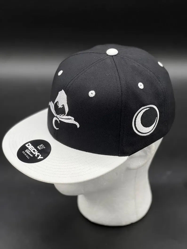 Moon Knight Inspired Embroidered Snapback Hat | Marvel Fan Adjustable Cap | Superhero Fan Gift
