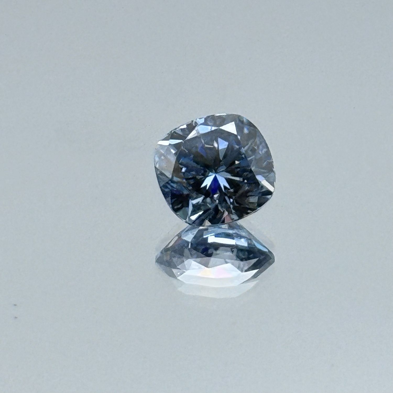 Blue Cushion Moissanite, 8.56mm 2.59ct VVS1, Loupe Clean, Exact Stone Pictured