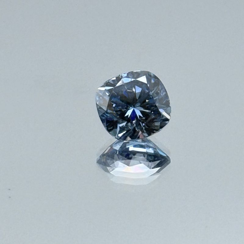 Blue Cushion Moissanite, 8.56mm 2.59ct VVS1, Loupe Clean, Exact Stone Pictured