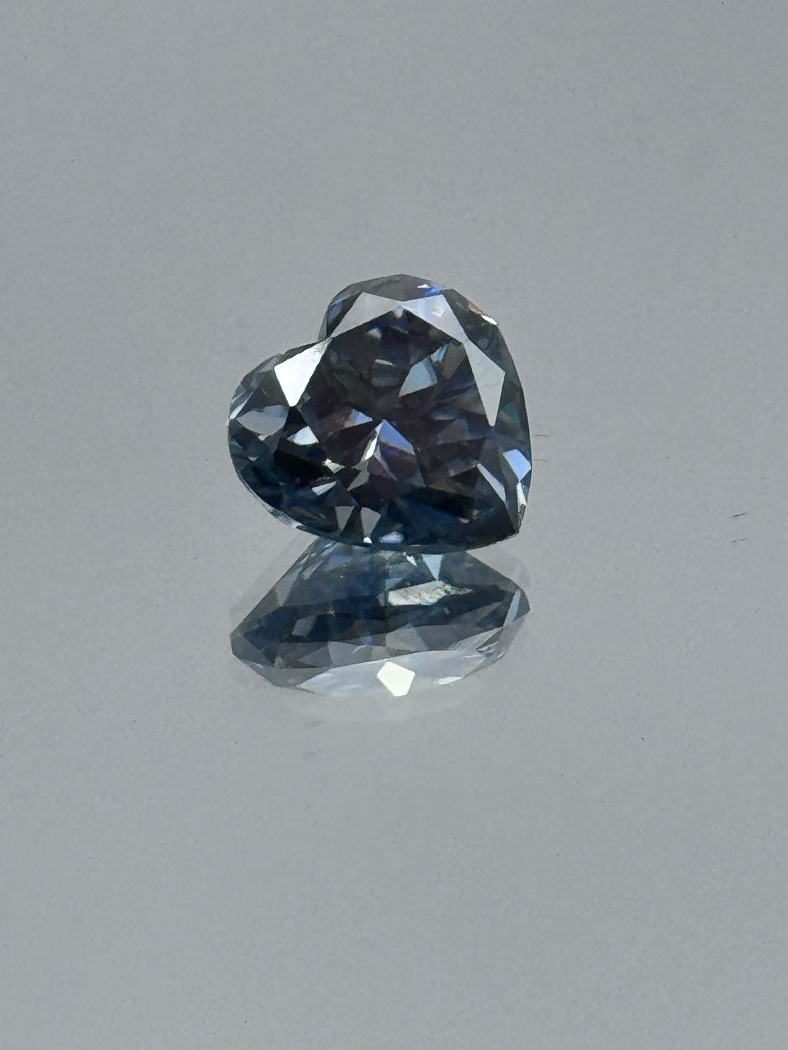 Blue Moissanite 10x9mm approx, Fancy Cut Heart, Loose Moissanite Gemstone, 3.4 ct