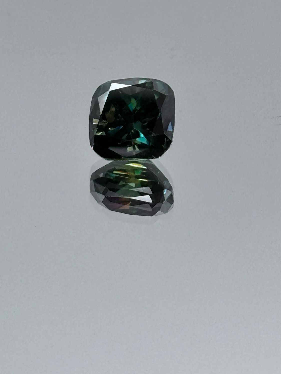 Green Moissanite 8mm Cushion, Loose Moissanite Gemstone, 2.75ct