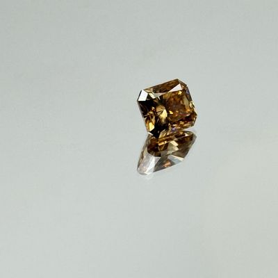 Gold Radiant Moissanite, 10.06x8.1mm 3.86ct, VVS1 Loupe Clean