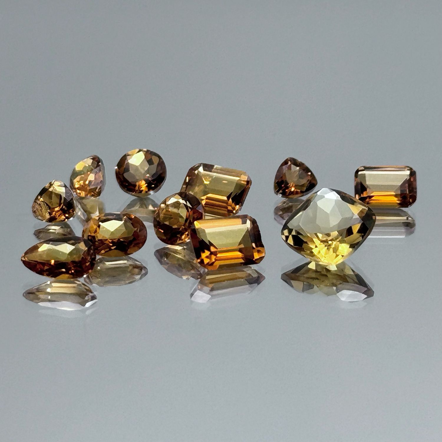 Natural Faceted Citrine, Mixed Lot, Minimum 10 Carat Total Weight, Mixed Shapes And Sizes, Minimum 8 Stones Per Parcel, Stones Clean To Slightly Included. No Two Parcels Are Exactly The Same