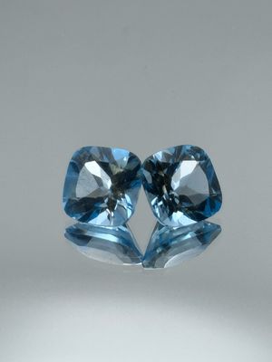 Blue Topaz Cushion Pair, 10mm 9.96ctw
