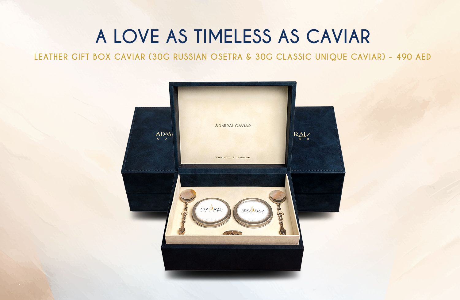 Leather Gift Box Caviar (30g Russian Osetra &amp; 30g Classic Unique Caviar)