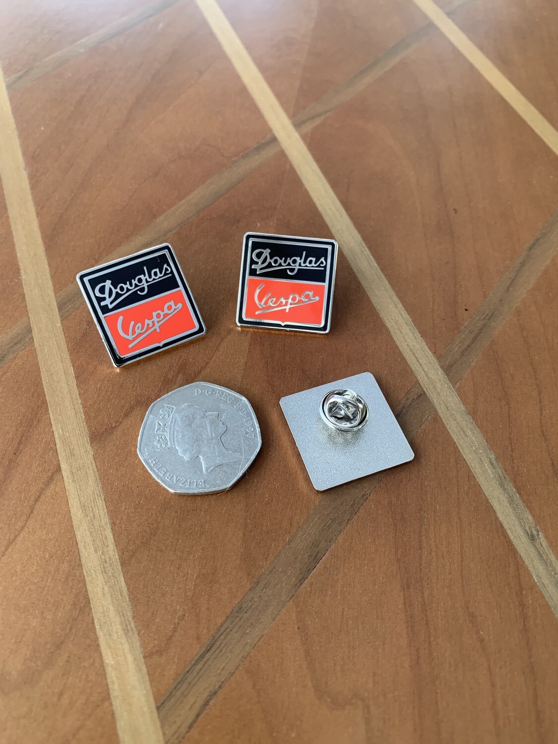 Douglas pin badge