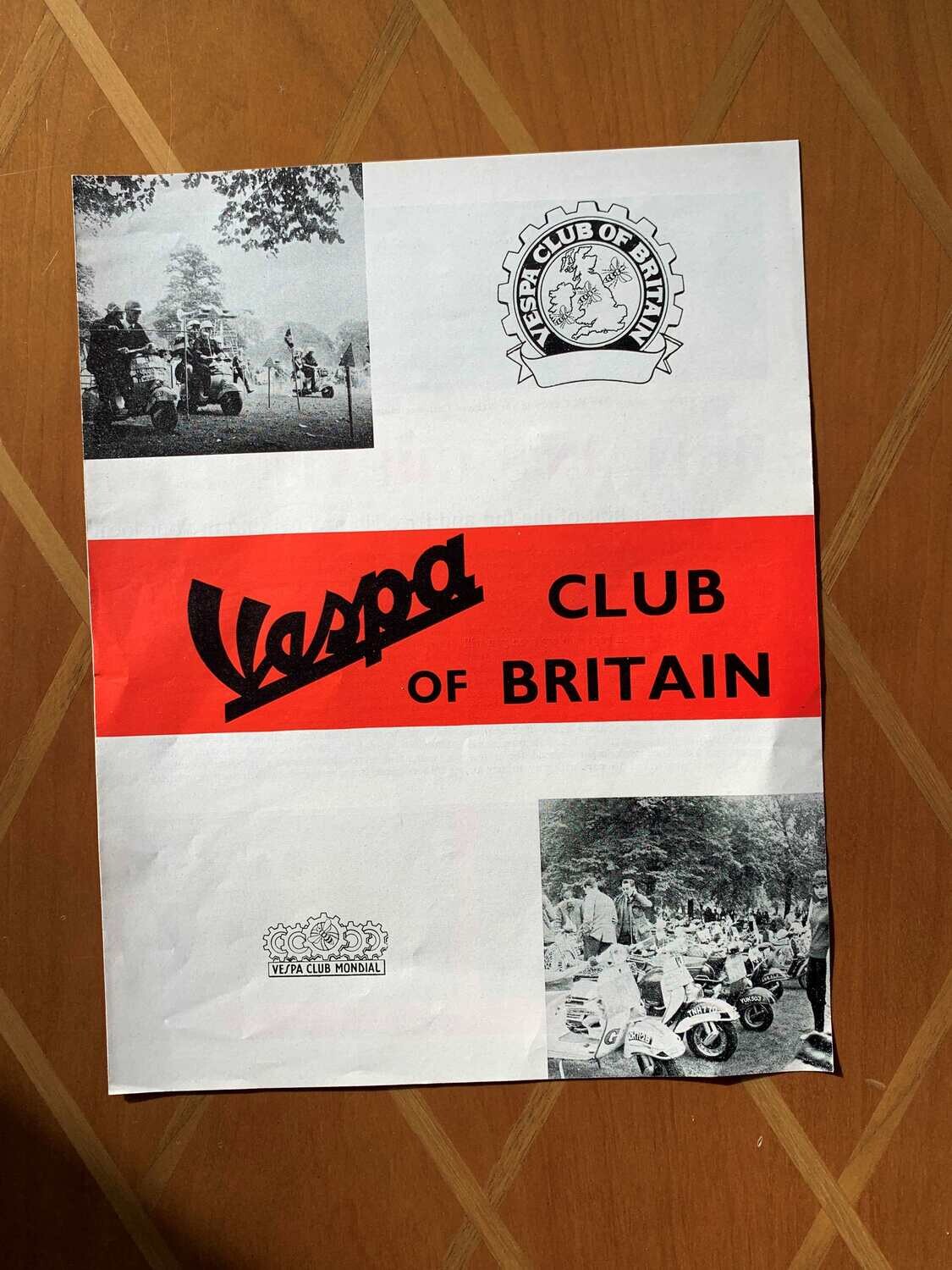 Vespa Club of Britain promotional flier