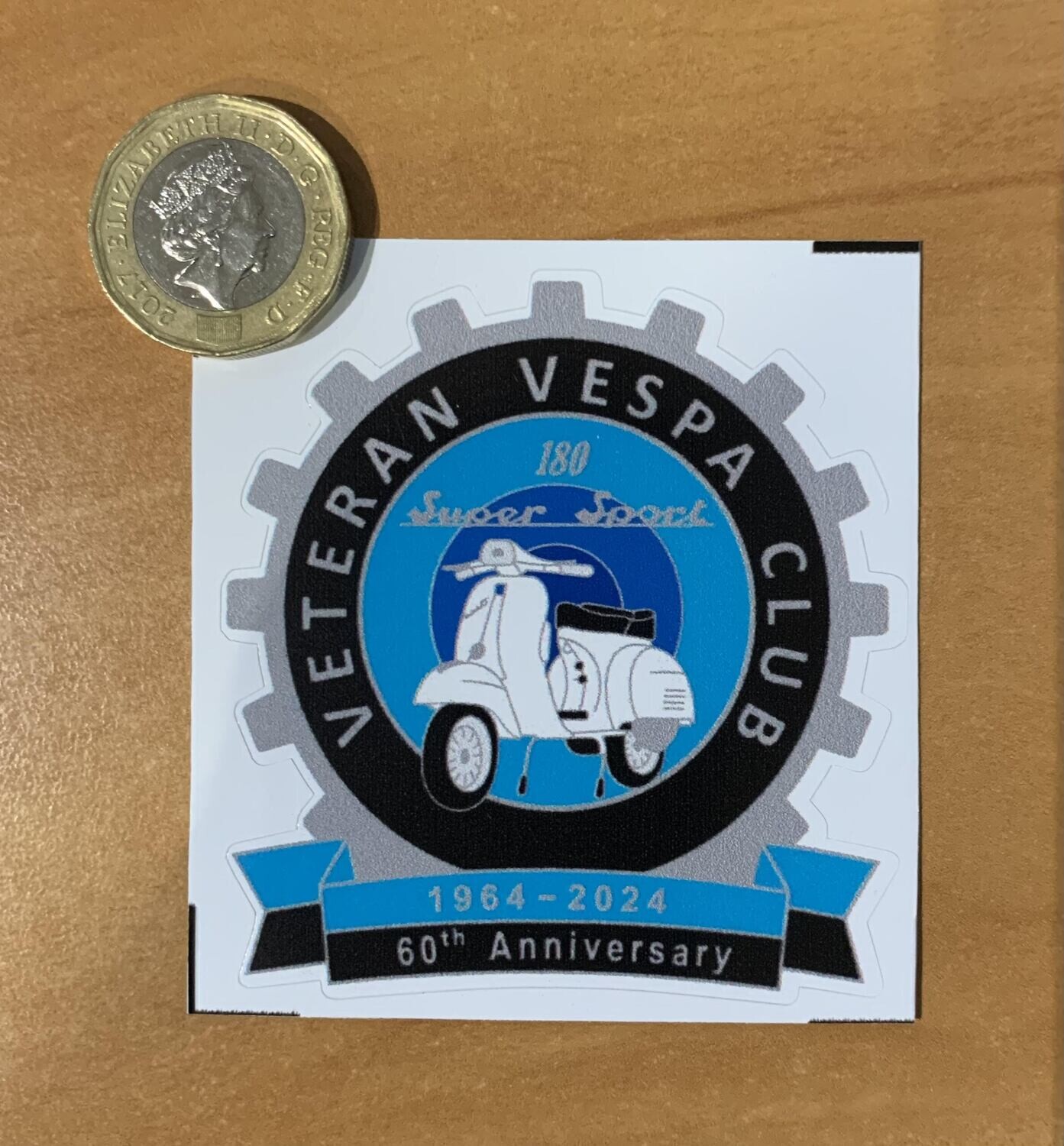 SS 180 60th Anniversary cog badge sticker