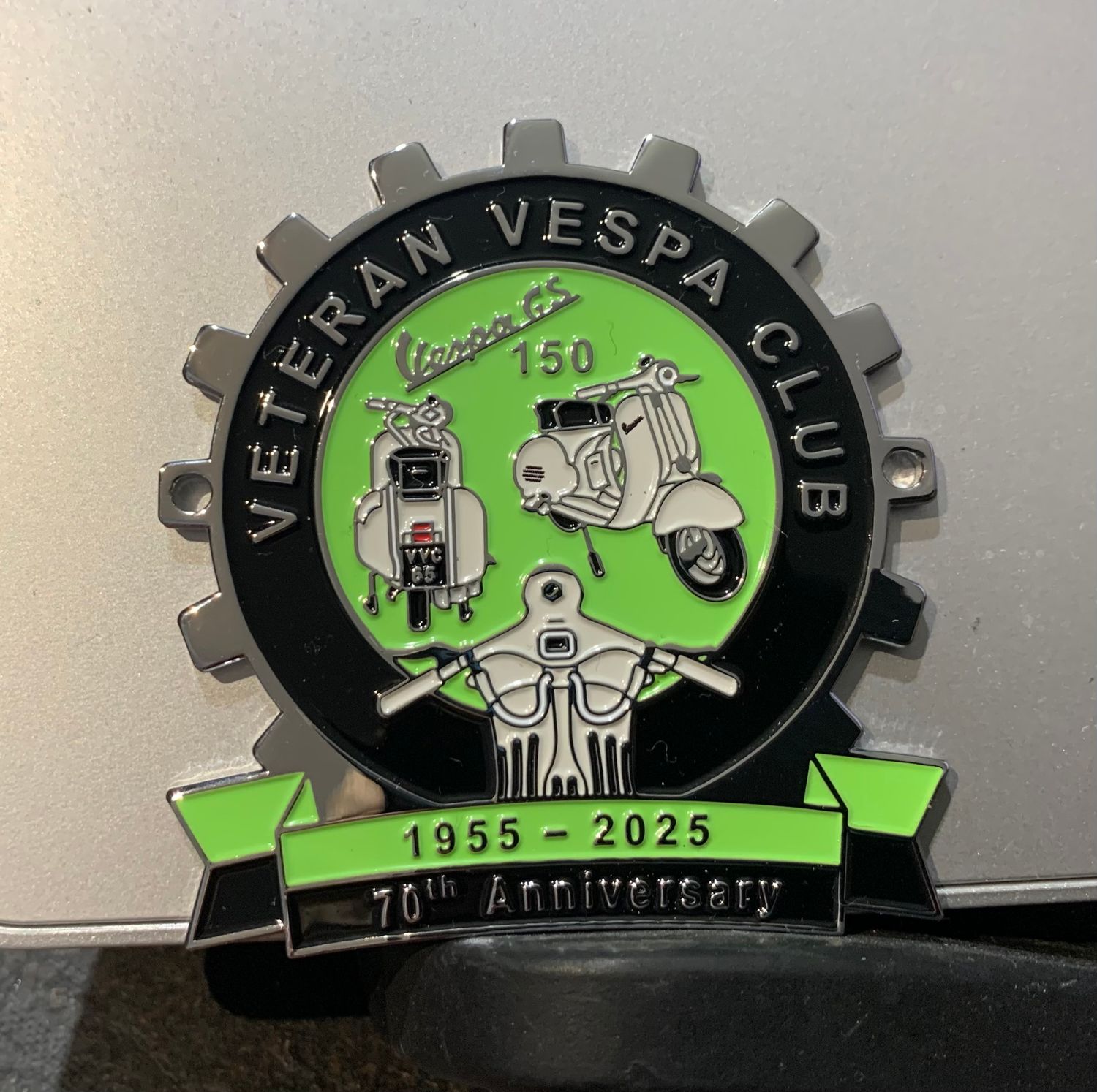 Vespa GS 150 VS1 70th Anniversary Cog Badge