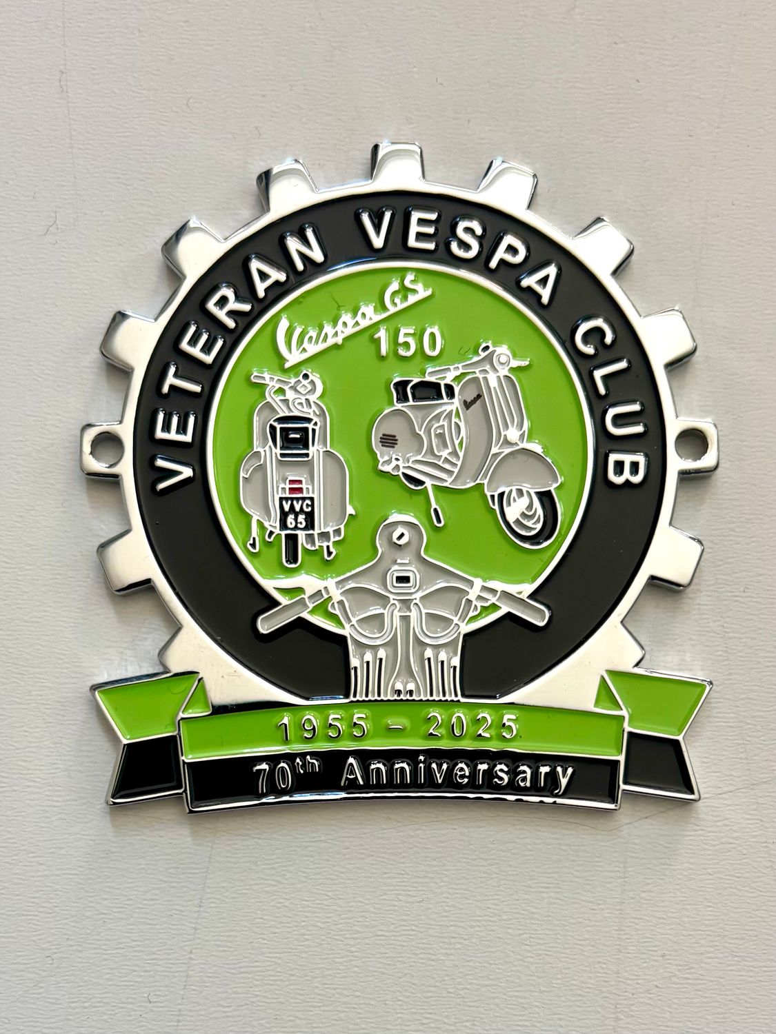 Vespa GS 150 VS1 70th Anniversary Cog Badge