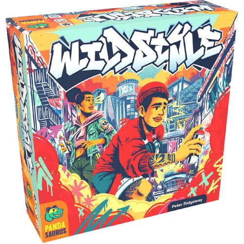 A cool graffiti styled board game with vibrant colors labeled &quot;Wild Style&quot;