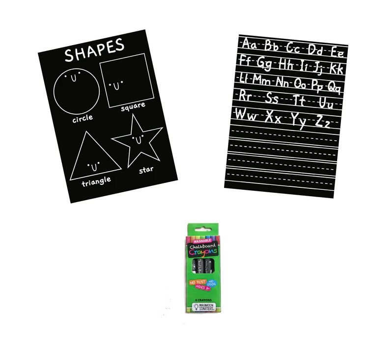 Chalkboard Coloring Cards - Alphabet/Shapes