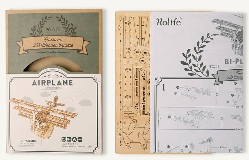Rolife Wooden Puzzle - Triplane