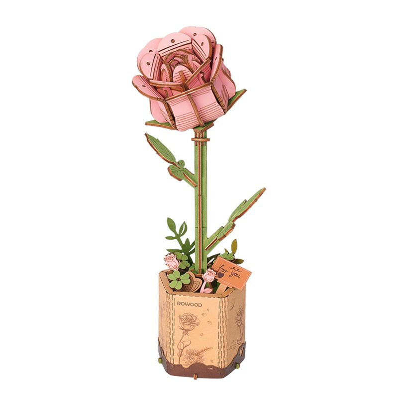 Rowood Wooden Flower - Pink Rose