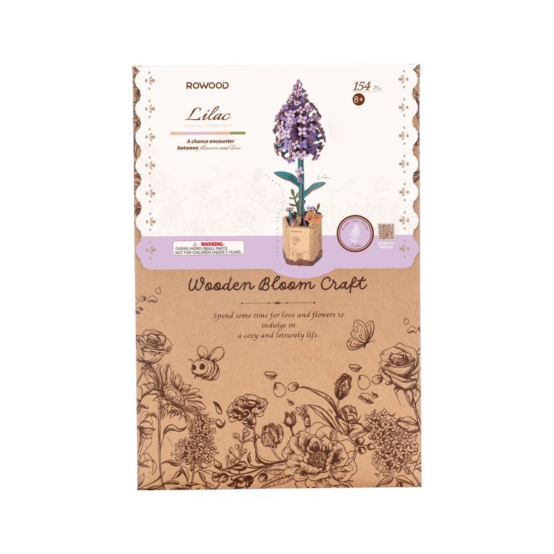 Rowood Wooden Flower - Lilac