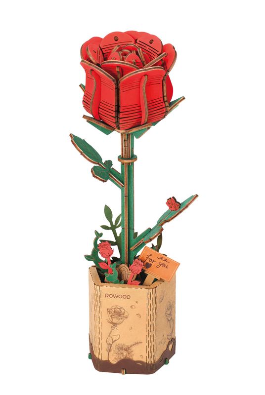 Rowood Wooden Flower - Red Rose
