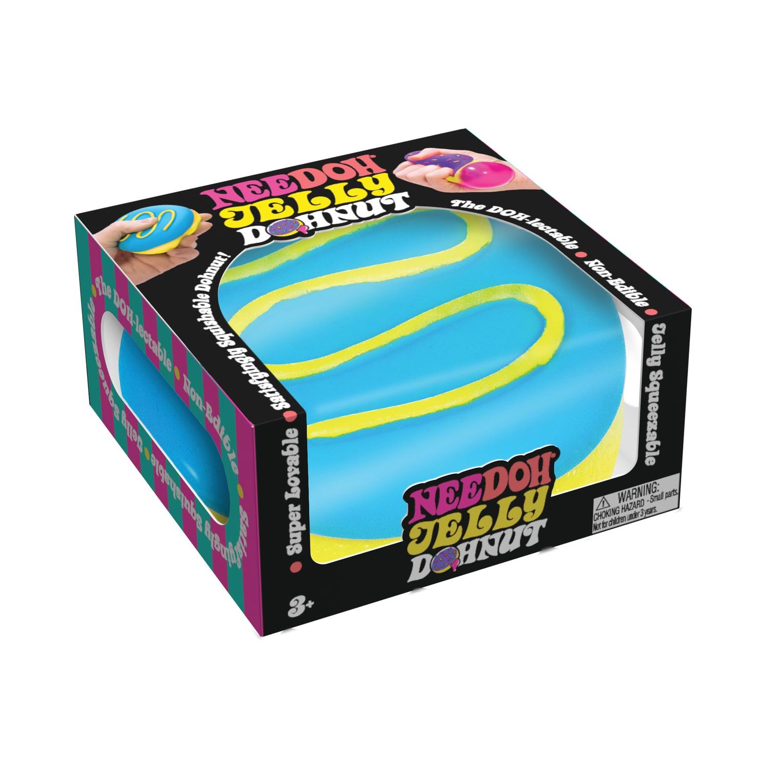 Jelly doughnut nee doh in clear packaging.