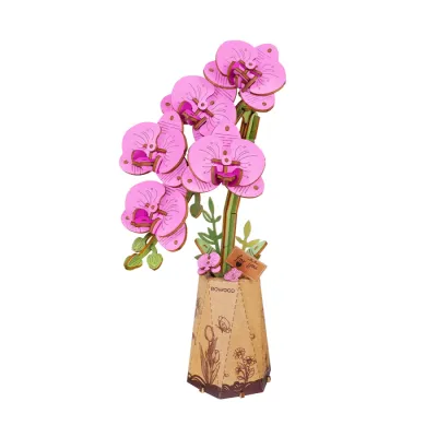 A pretty pink wooden orchid puzzle
