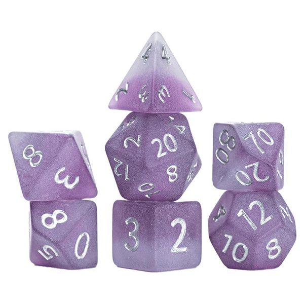 Dice - 7 Set Sea Glass: Black Pearl