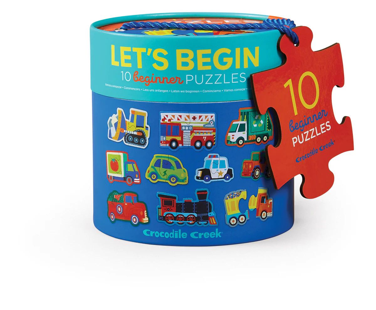 A 10 piece beginner vehicle puzzle set.