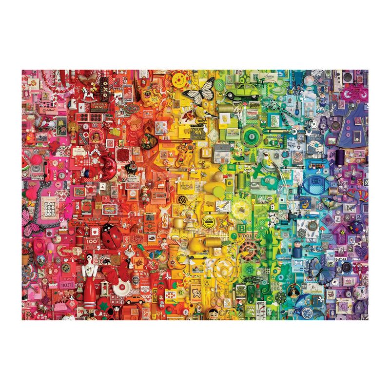 A rainbow collage example photo for 1000 piece puzzle.
