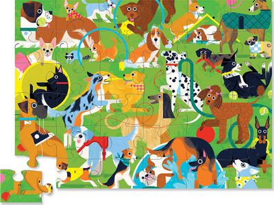 Example of the Crocodile Creek Puppy Playtime 36 piece collage puzzle.