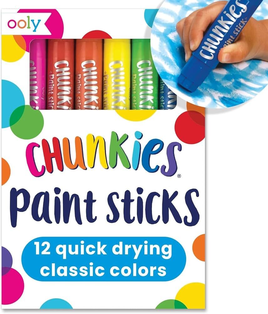 A 12 pack of vibrant chunkies paint sitcks.