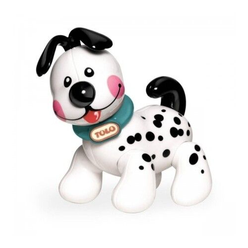 A cute happy recycled wheat plastic dalmatian toy.