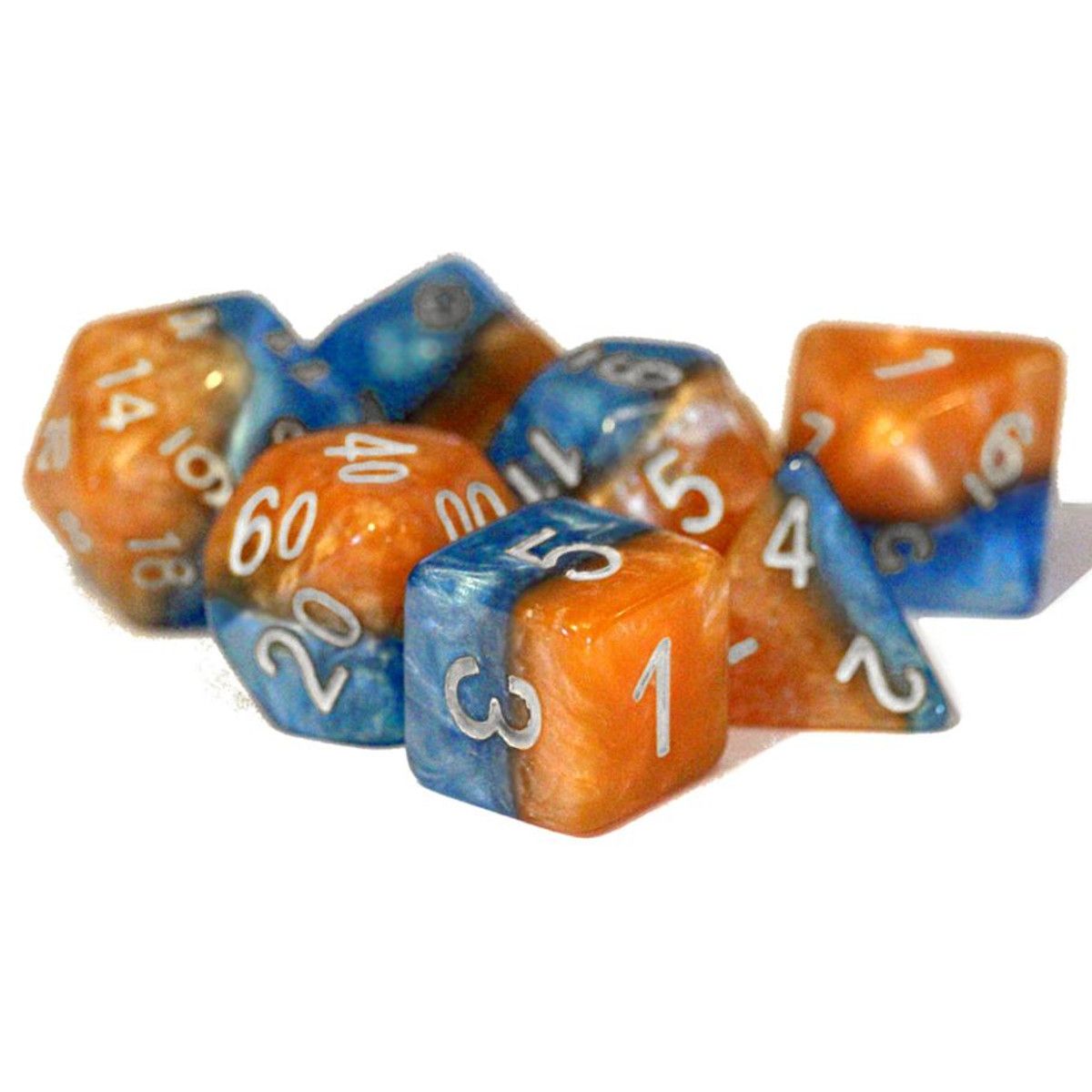 Dice - 7 Set Halfsies Fire &amp; Dice