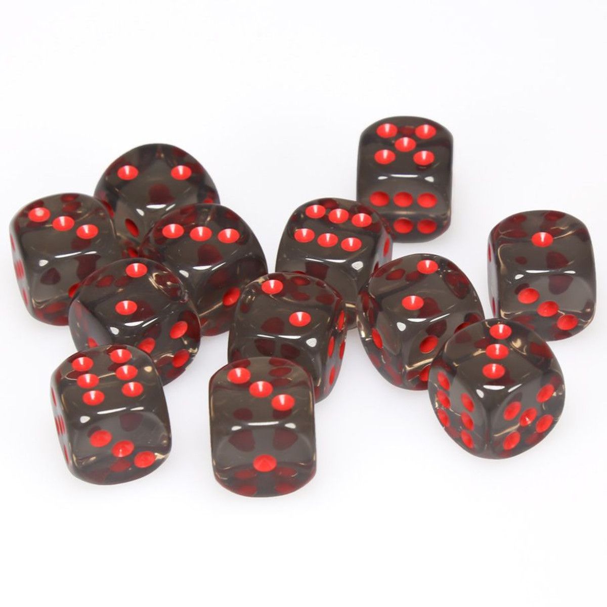 Dice - 12d6 set Smoke Red