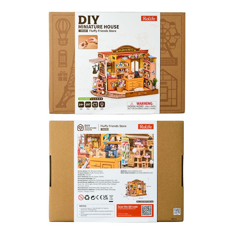 Rolife DIY Miniature House - Fluffy Friends Store a cute doll house style build it yourself.