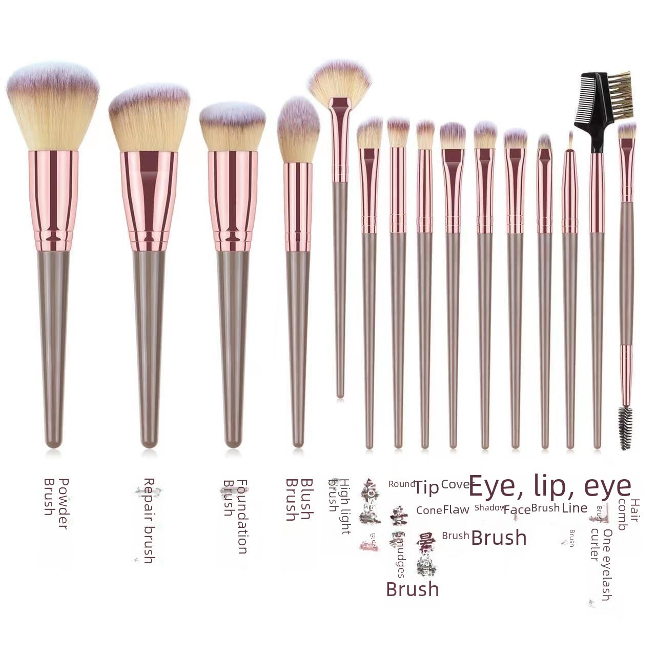 Solitairee&#39;s Portable Makeup Brush Set (15 items)