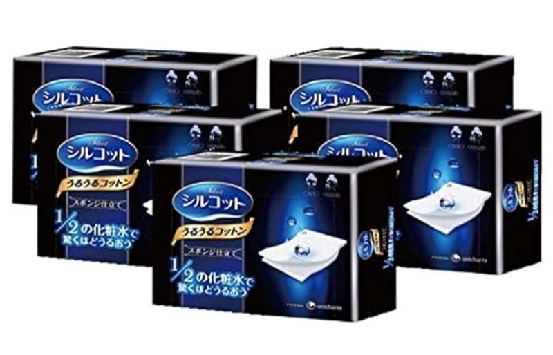 unicharm Silcot Uruuru 1/2 Cotton Puff