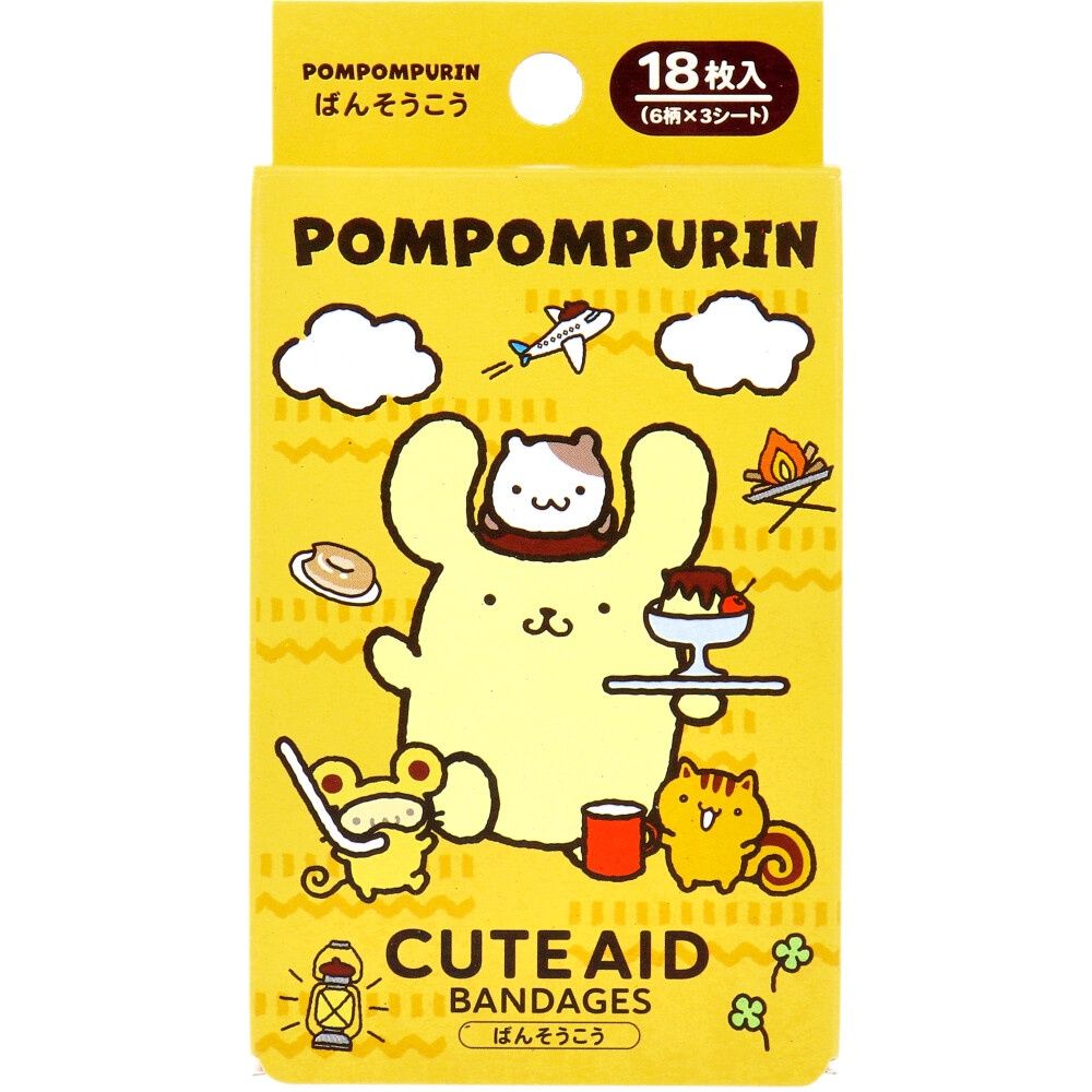 Sanrio Pompompurin Cute Aid Bandages [18 pcs]