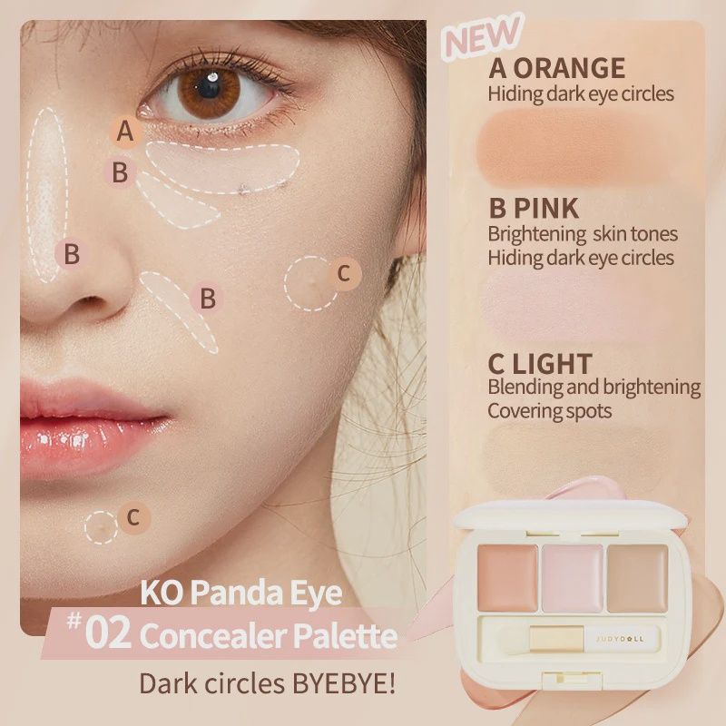 Three-Shades Concealer Palette - #02 KO Panda eye