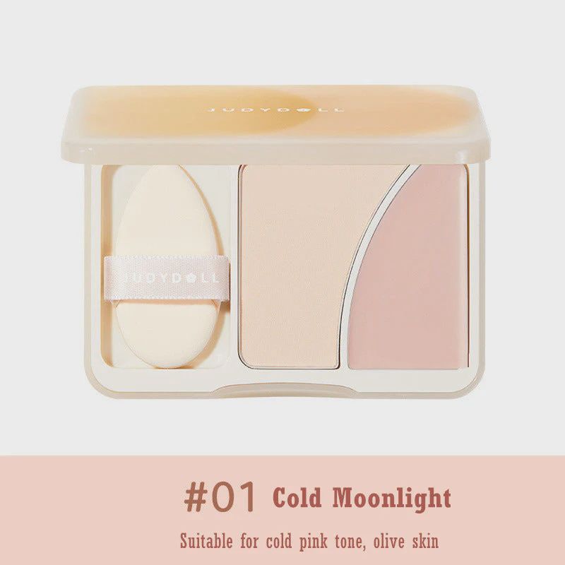 Dual-Color Highlighter Palette - [#01 Cold Moonlight]