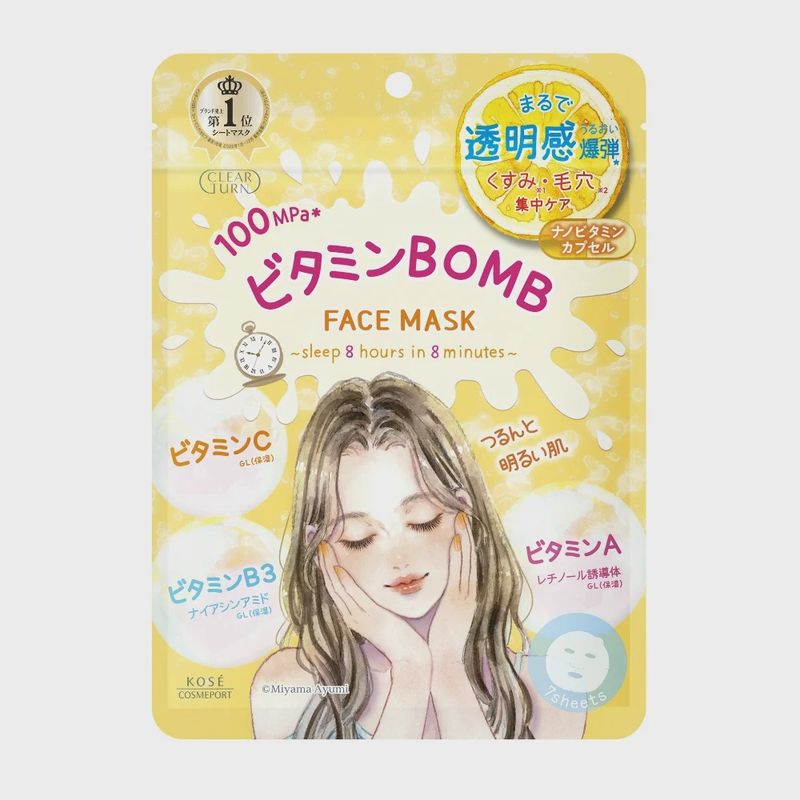 COSMETICS PORT CLEAR TURN VITAMIN BOMB MASK 7 SHEETS