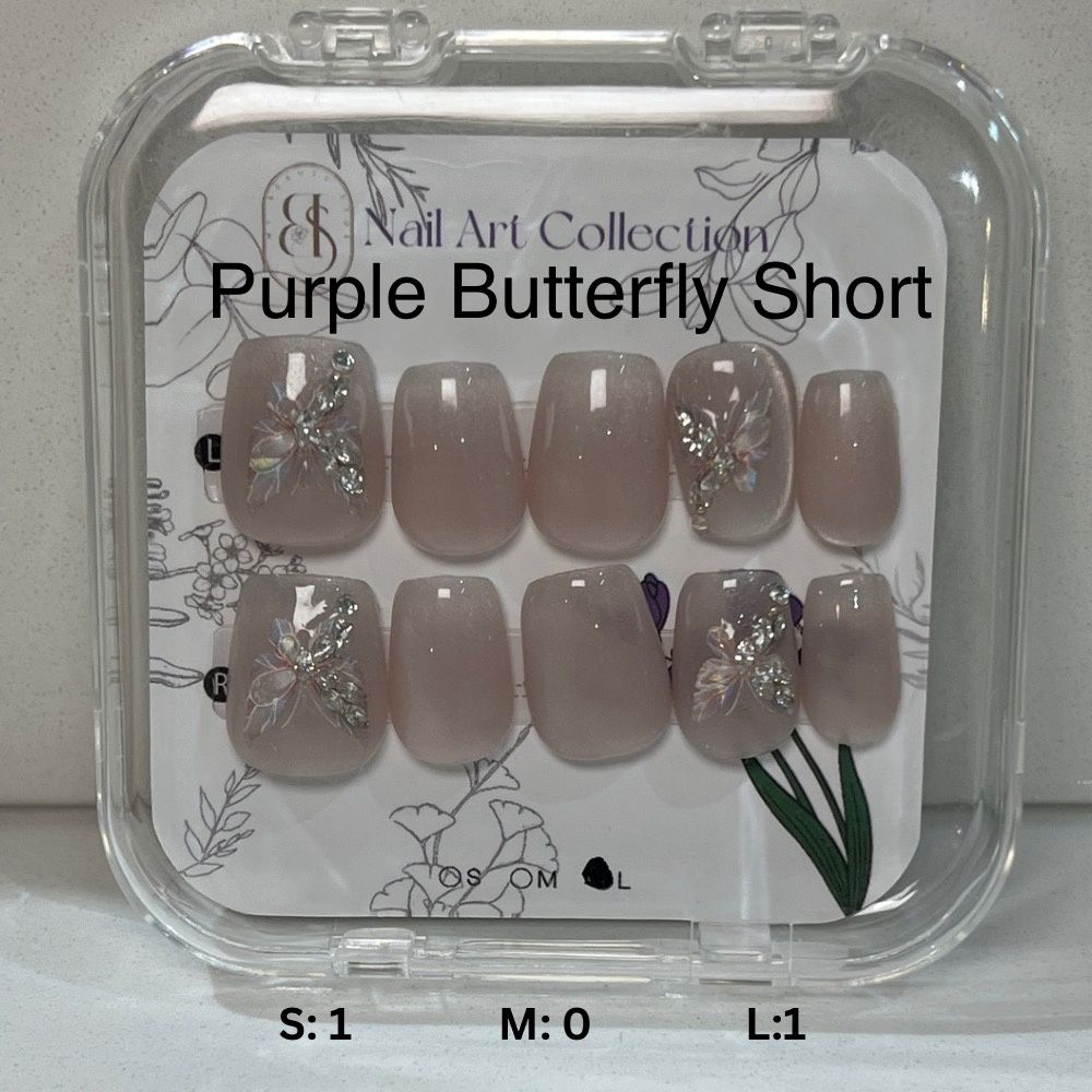 Purple Butterfly Short