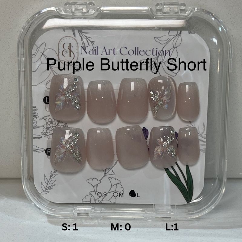 Purple Butterfly Short