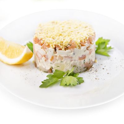 Мимоза с копченным лососем